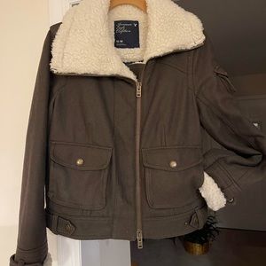 AMERICAN EAGLE BOMBER OLIVE GREEN JACKET